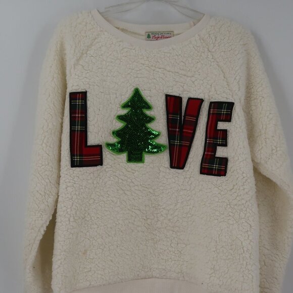 Magical Season Love Sequin Christmas Tree Sweater Medium - Picture 3 of 6